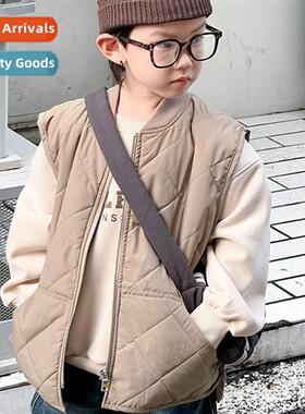 Childrens clothing 2023 new boys silk vest fall  winter chil