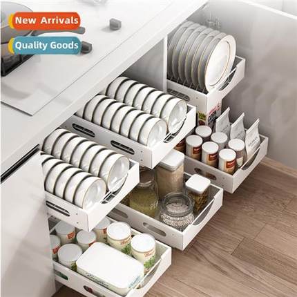 Home Slide Kchen Dish Storage Shelf Nail- Built-in Pull-out