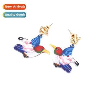 bird acrylic earrings persalized Fashi versatile colorful