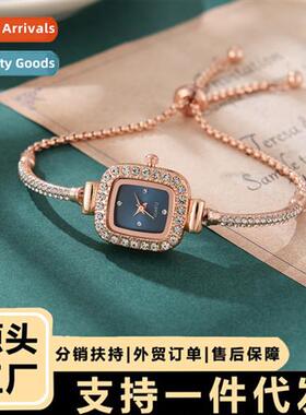 2023 new high-level fashi diamd-set square ladies watch quar