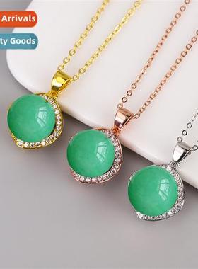 12MM natural dgling jade pendant female temperament chalcedy