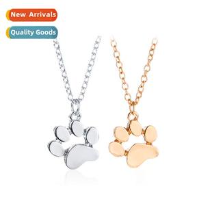 Popular Cute Animal Cat Paw Paw Necklace Alloy Footprint Nec