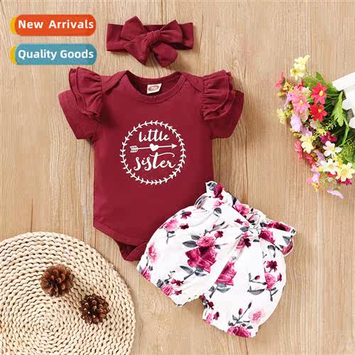 Girls spring  fall  2020 new n short-sleeved letter print to