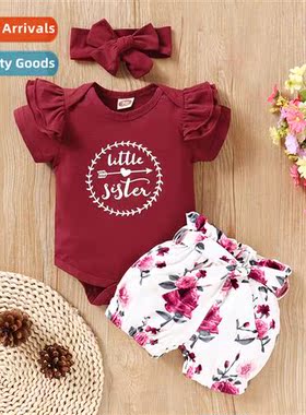 Girls spring  fall  2020 new n short-sleeved letter print to