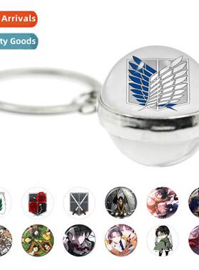 Attack  Tan Ackerman Keychain Cosplay Double Sided Glass Bal