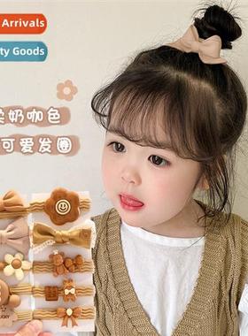 Childrens milk curry color high pytail head rope cute baby t