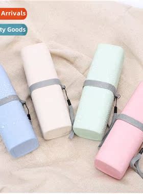 T Wheat straw portable compartmentalized toothbrush toothpas