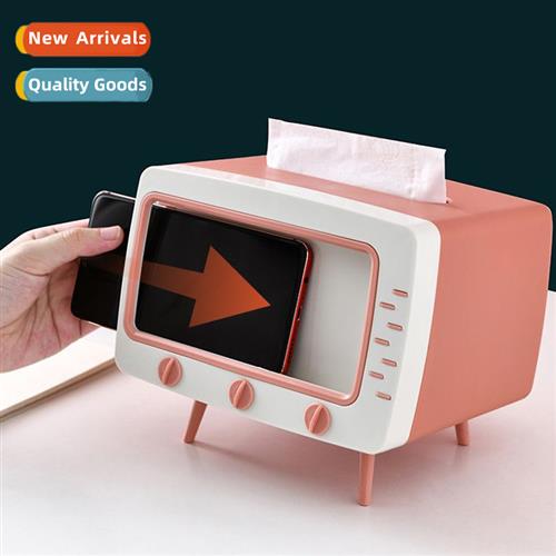 Multifunctial tissue box creative desktop TV drawer box retr