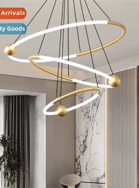 All copper living room chelier light luxury atmosphere creat