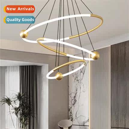 All copper living room chelier light luxury atmosphere creat