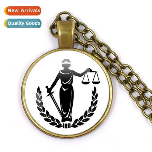 Lawyer Balance Fair Judge Glass Necklace Fine Balance Neckla