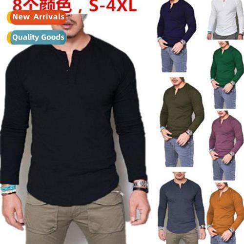 2022 mens  round neck cott solid color t-shirt butts lg slee