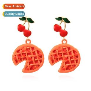 Fru sweet ltle cherry earrings fashi creative persaly resin