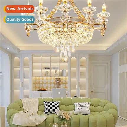 Light luxury crystal chelier an living room lamp atmosphere