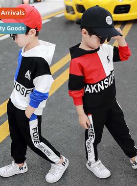 2023 new fall and winter in  small children color blocking l