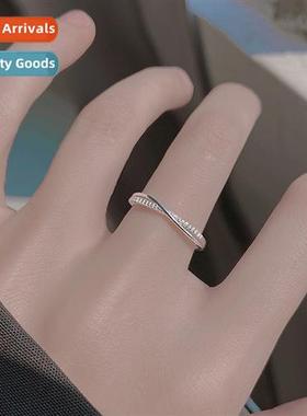 Line cross ring female light luxury finger ring fashi persal