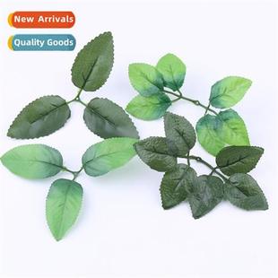 hmade green plastic silk flowe Simulati screen leaves