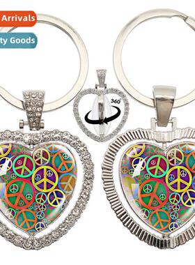 Persalised Pattern New Peace Sign Van Bus Rhineste Heart Pen