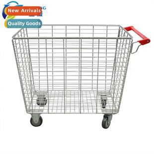 Supermarket mesh basket car large shopping cart trolley  pic