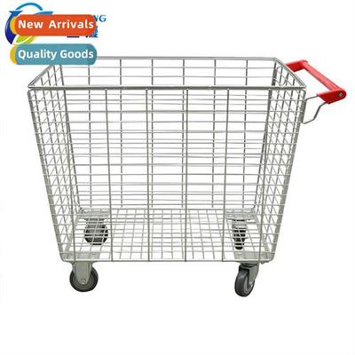 Supermarket mesh basket car large shopping cart trolley  pic