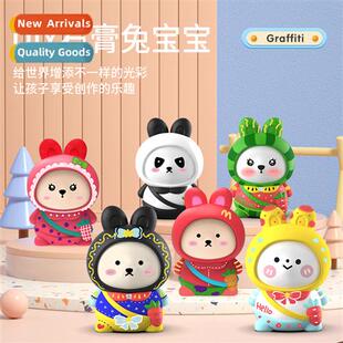 Childrens hmade Diy plaster rabb baby whe embryo painting gr