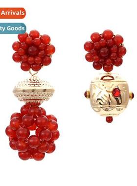 Korean innovative temperament sweet rice beads earrings exag