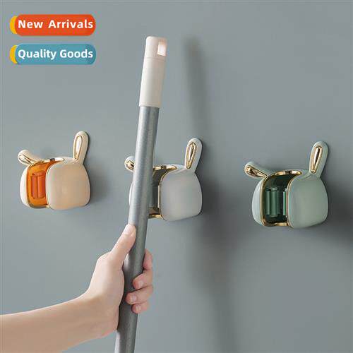 No punch bathroom mop holder wall hanging cute cute rabb mop