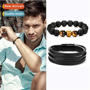 brac lear and Uned States Europe magnetic black mens buckle