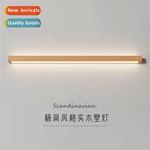 Scinavian simple solid wood wall lamp living room bedroom be