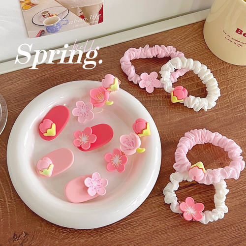 Japan   Korea peach pink color system love flower  clips cut