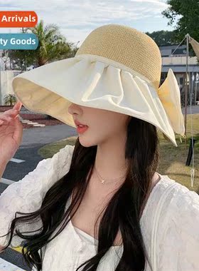 2023 Korean versi   hat female summer bow color rubber sunsc