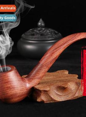 Pure wood eby mahogany pipe smoking set curved hammer classi