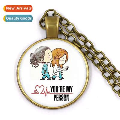 New carto art healthcare persnel people photo glass necklace