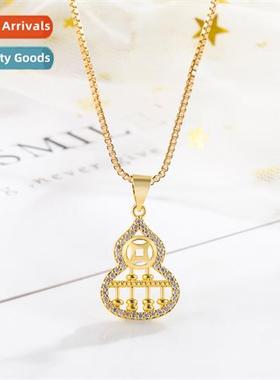 2021 new abacus necklace female micro-set persalized gourd p