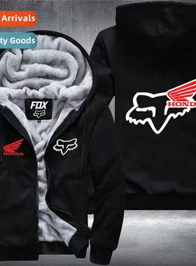 FOX fall  winter black hooded padded leisure side seam pocke