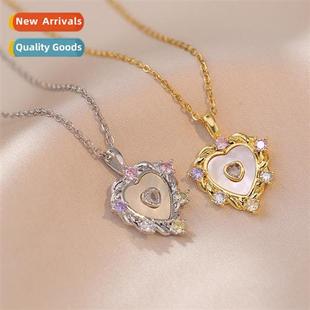 female love niche Tanium natural necklace colorful she steel