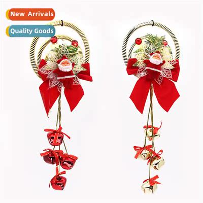 Christmas Hanging Decorati 30cm Santa Claus Bow Bells Hangin
