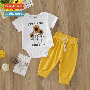 2020 new sunflower Girls short fall printing spring