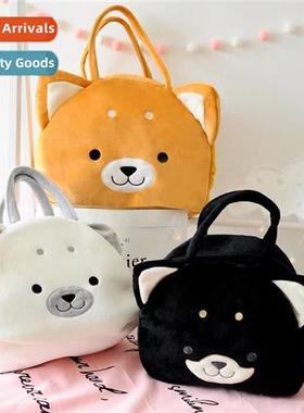 Carto Tricolor Aka Dog Shiba Inu Plush Tote Bag Crossbody Sh