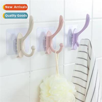No-hole coat hooks wall-mounted thickened hooks behind  door