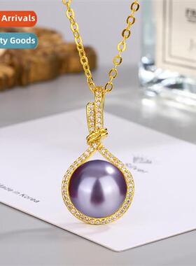 Set zircia imati purple pearl necklace female pink black yel