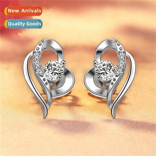 2022 jewelry 925 silver pin in  heart wh you earrings simple