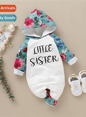 ins baby fall  winter  2020 new fashi baby girl hooded lette