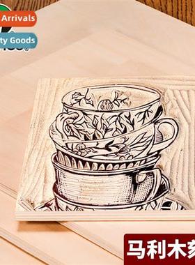 Double-sided linden wood engraving board hmade glue board pr