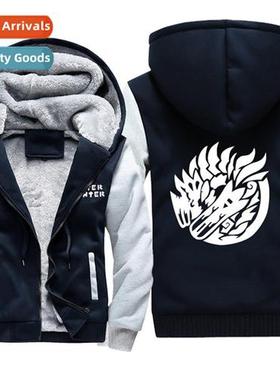 Autumn wh liner zipper cott collarless side seam pockets thi