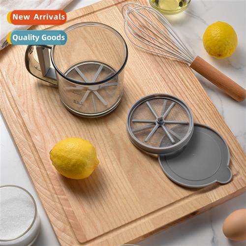 Plastic double-decker semi-automatic hheld flour sifter 304
