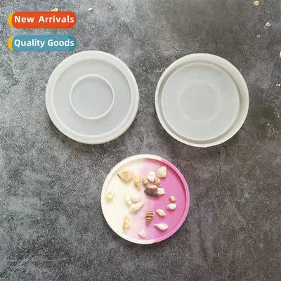 Drop glue round coaster small silice mold DIY cement ccrete