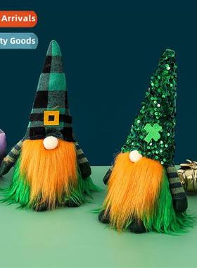 New Irish St. Patricks Day Green Leaf Festival Faceless Doll