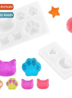 diy fire varnish stamp crystal drip mold stars moon cat cat