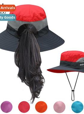 Fisherman hat female summer outdoor sun hat dew pytail sun h